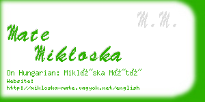 mate mikloska business card